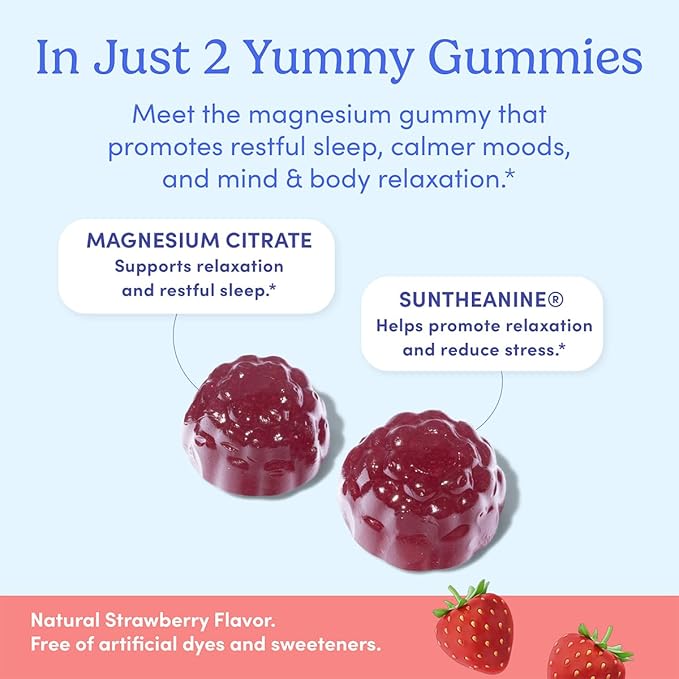 First Day Kids’ Nighttime Reset Calming Magnesium Gummies – Sleep Aid to Support Calm & Relaxation – Bedtime Supplement with Magnesium Citrate, Suntheanine & No Melatonin – 30-Day Supply