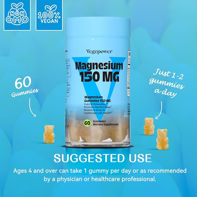 Vegan Magnesium Gummies Supplements - 1363.68 mg Calm Magnesium Citrate Gummies Chews for Adults and Kids, Supports Better Sleep, Relaxation, High Absorption Mg (Mango, 60 Count (Pack of 2))