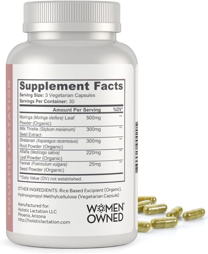 Holistic Lactation® Advanced Lactation Formula (30 Servings), Supplement to Support Milk Supply, Contains Organic Moringa and Milk Thistle Extract, Fenugreek-Free