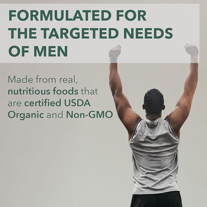 PlantFusion Organic Multivitamin for Men - One Daily Whole Food Blend Men's Multivitamin - Vegan, Non-GMO, Gluten Free & Dairy Free - 30 Tablets (1 Month Supply)
