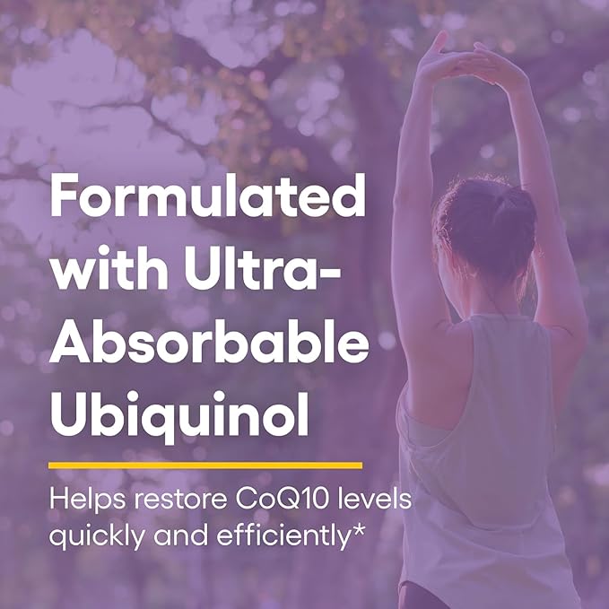 Natural Factors Ubiquinol Active CoQ10 200 mg, High-Absorption Coenzyme Q10 Supplement for Energy, Heart and Cognitive Support, 100mg, 60 Softgels