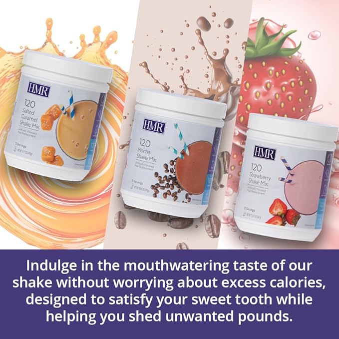 HMR 120 Shake Meal Replacement Powder | Salted Caramel Shake Mix to Support Healthy Weight Loss | 12g of Protein | Nutritional Drink | Low Calorie Food | 12 Servings