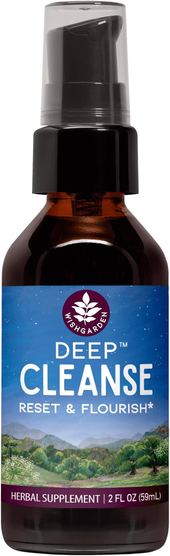 WishGarden Herbs Deep Cleanse - Plant-Based Herbal Cleansing Supplement with Organic Milk Thistle Seed & Burdock Root Promotes Organ Cleansing, Supports Liver, Kidney, Lymph & Cellular Health, 2oz