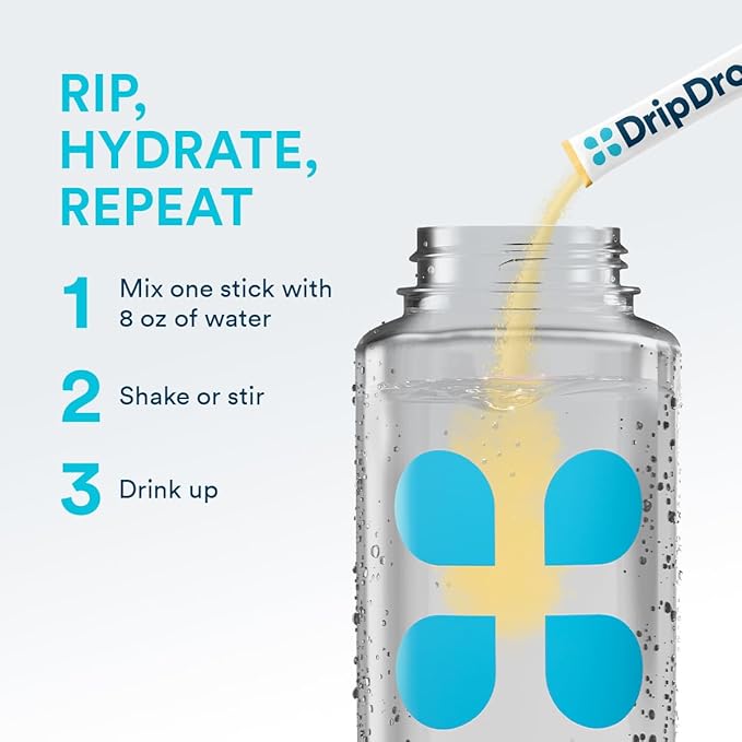 DripDrop Hydration - Zero Sugar Passion Fruit - Electrolyte Drink Mix Single Serve Hydration Powder Packets | Non-GMO, Gluten Free, Vegan | 32 Sticks