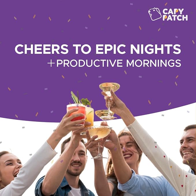 Party Capy Patch Recovery Patches (30-Pack)|Natural Patch with B12, Vitamin C & Green Tea | Feel Energized After a Big Night Out– for Unforgettable Nights & Productive Mornings
