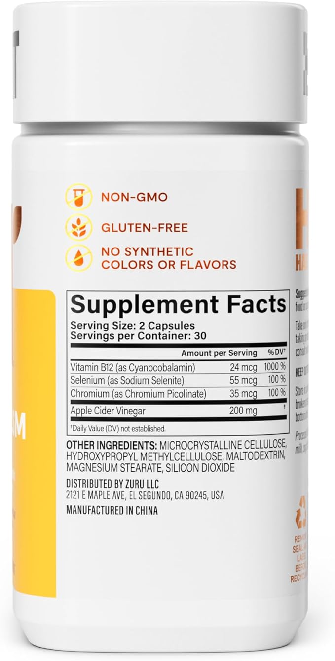 Habit Metabolism Supplement 2 Pack (120 Capsules) - Supports Digestive Health & Metabolism, Vitamin B12, Selenium, Chromium, Apple Cider Vinegar, Vegan, Non-GMO