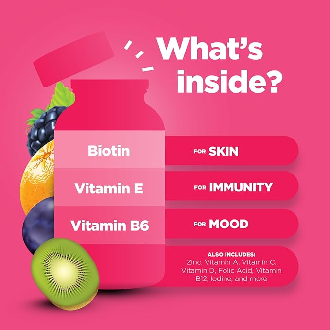 Womens Multivitamin Gummy Vitamins for Adults - Natural Multivitamin for Women Gummies and Natural Immune System Booster - Womens Multivitamin Gummies for Adults Complete Multivitamin with Zinc