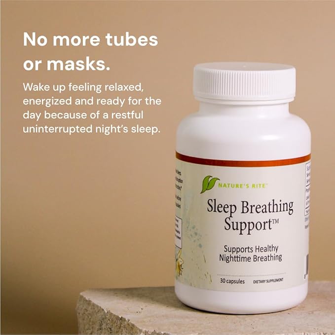 Nature's Rite Sleep Breathing Support - Natural Assistance for Better Sleep, Improve Breathing Pattern, 30 Capsules, All-Natural Herbal Ingredients, Made in USA