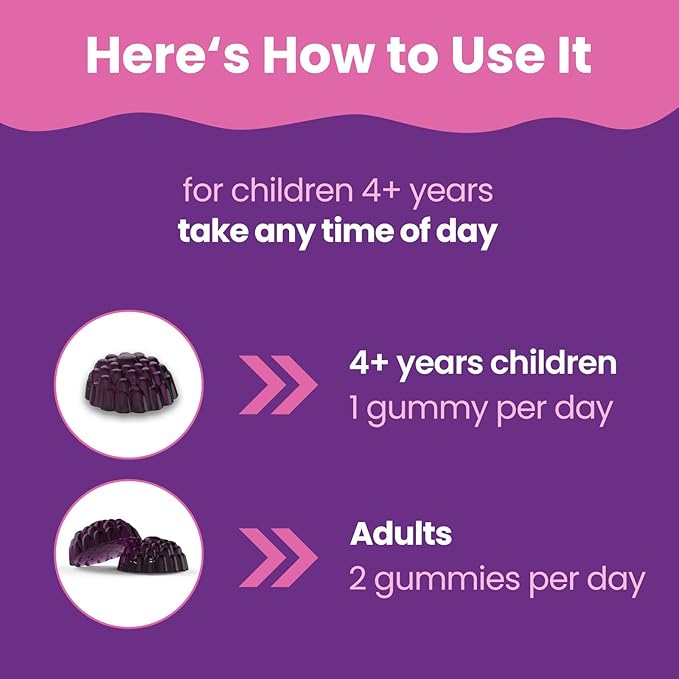 Elderberry Vitamin C and Zinc Gummies for Kids & Adults - Sambucus Elderberry Gummies Immune Support, Natural Berry Flavor, Vegan, Gluten-Free, 60 Gummies (2-Month Supply)
