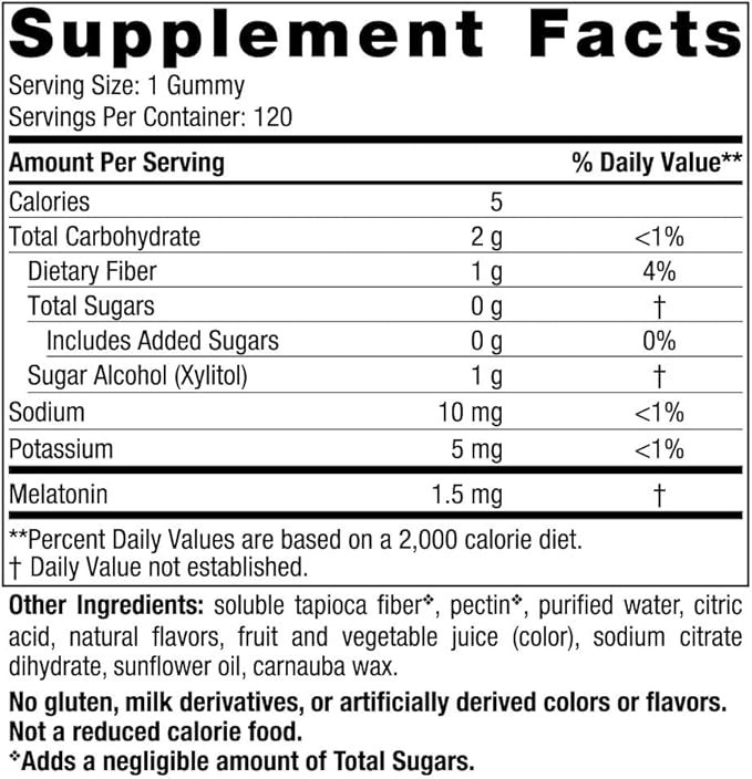 Nordic Naturals Zero Sugar Melatonin Gummies, Raspberry - 120 Gummies - 1.5 mg Melatonin - Great Taste - Restful Sleep, Antioxidant Support - Non-GMO, Vegan - 120 Servings