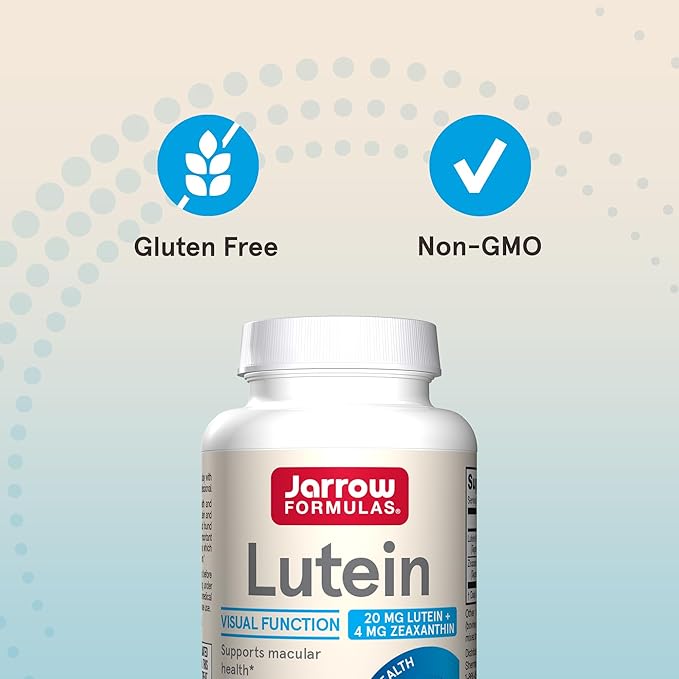 Jarrow Formulas Lutein 20 mg With Zeaxanthin, Dietary Supplement for Visual Function and Macular Health Support, 60 Softgels, 60 Day Supply