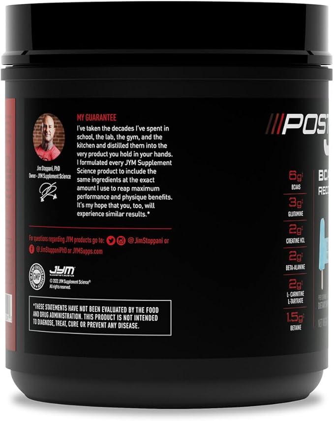 JYM Supplement Science Post JYM Active Matrix Blue Artic Freeze Amino Recovery Powder Pure Creatine HCL, BCAA’s, Glutamine, Carnitine, Betaine, Taurine for Strength, Repair, Performance 30 Servings
