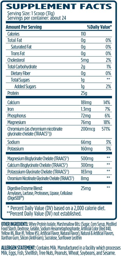 VMI Sports | ProtoLyte Whey Isolate Protein Powder | Low Calorie Whey Protein Powder for Weight Loss | Protein Powder for Muscle Gain | Digestive Enzymes | Non-GMO (Marshmallow Charms, 1.6 Pounds)