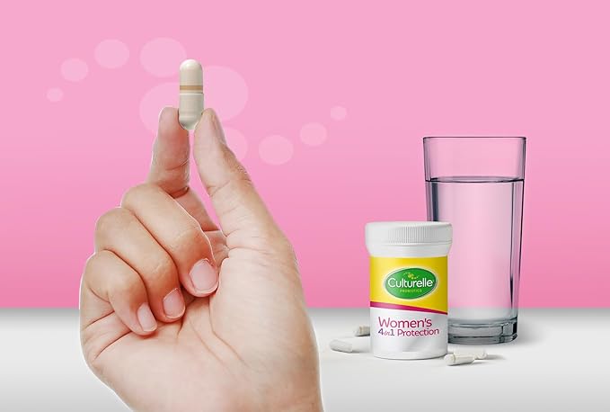 Culturelle 4-in-1 Probiotics for Women, Daily Probiotic & Prebiotic Supplement to Support Vaginal Health, Digestive Health, Immune Health, Occasional Diarrhea, Gas & Bloating Relief, Non-GMO, 30 Count