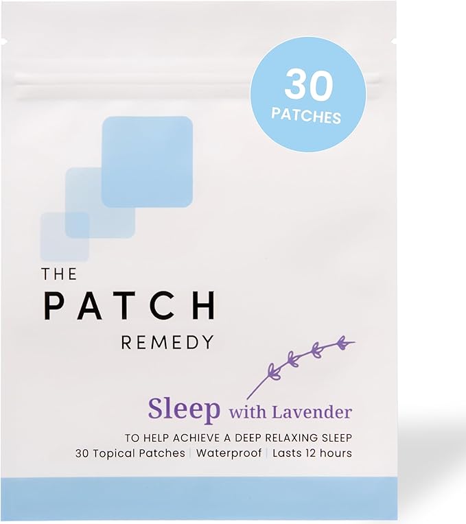 Sleep Patches with Lavender - 30 Topical Patches for Better Sleep with Magnesium Glycinate, Valerian Root Extract, Passionflower & Hops, Waterproof, 12 Hours, Transdermal Support