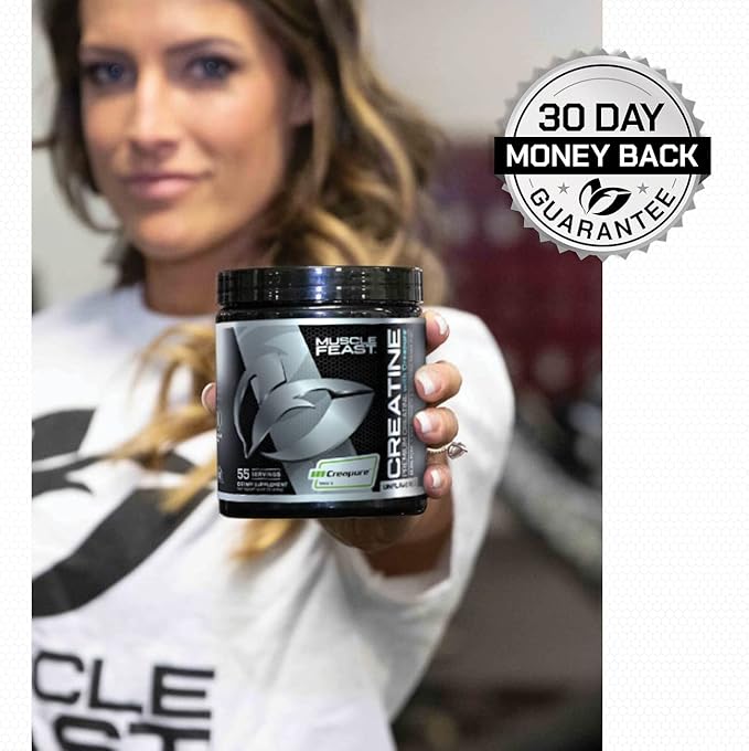 Muscle Feast Creapure Creatine Monohydrate Powder, Vegan Keto Friendly Gluten-Free Easy to Mix, Mass Gainer, Muscle Recovery Supplement and Best Creatine for Muscle Growth, Watermelon, 300g