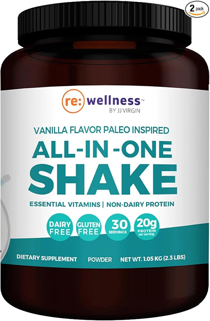 Reignite Wellness Vanilla Paleo-Inspired All-in-One Shake - Bone Broth Protein Powder - Healthy Shake Supports Lasting Energy with 20g of Protein (30 Servings, 2.3 lbs) - by JJ Virgin