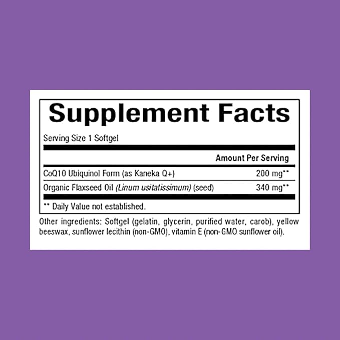 Natural Factors Ubiquinol Active CoQ10 200 mg, High-Absorption Coenzyme Q10 Supplement for Energy, Heart and Cognitive Support, 100mg, 60 Softgels