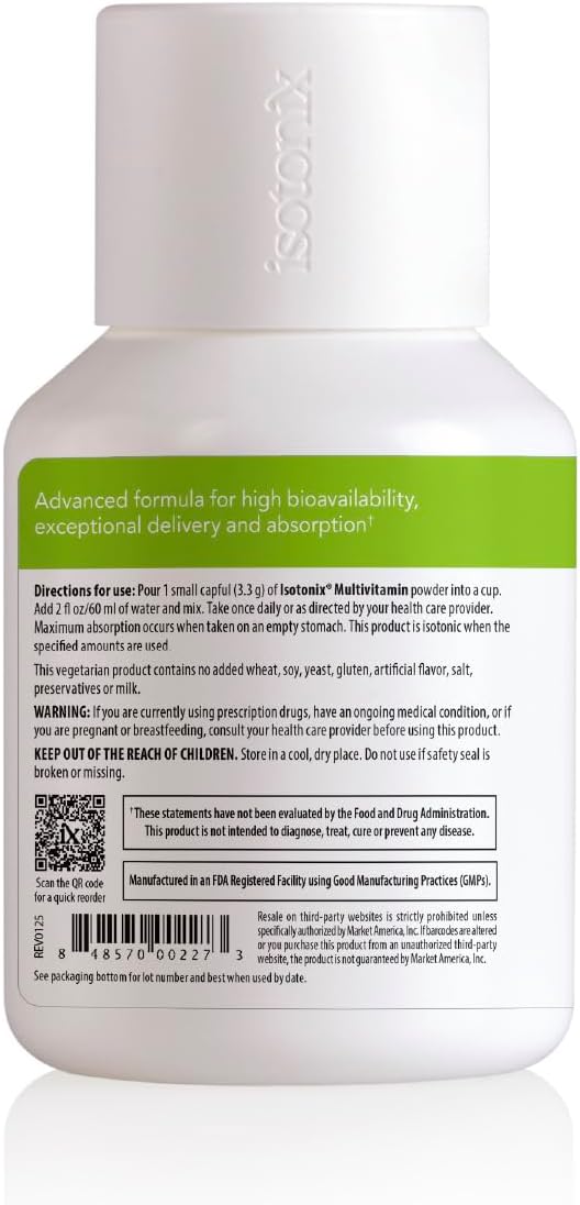 Isotonix® Multivitamin Without Iron – Complete Daily Supplement for Energy, Immune Support, Skin, and Bone Health – 90 Servings – Isotonic Drinkable Formula