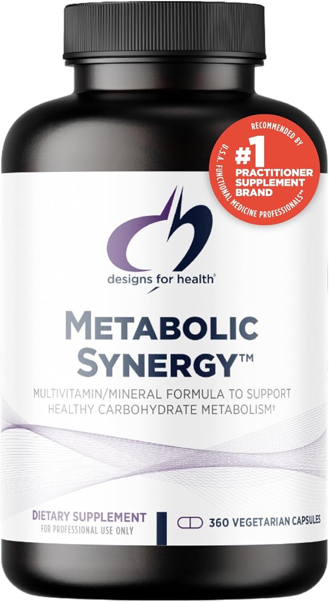 Designs for Health Metabolic Synergy - Multivitamin and Mineral Supplement with Chromium, Zinc, Selenium, R-Lipoic Acid, Vitamins + More (360 Capsules)
