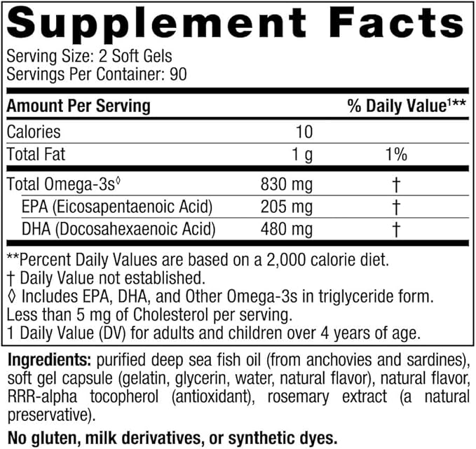 Nordic Naturals DHA, Strawberry - 180 Soft Gels - 830 mg Omega-3 - High-Intensity DHA Formula for Brain & Nervous System Support - Non-GMO - 90 Servings