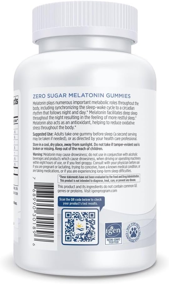 Nordic Naturals Zero Sugar Melatonin Gummies, Raspberry - 120 Gummies - 1.5 mg Melatonin - Great Taste - Restful Sleep, Antioxidant Support - Non-GMO, Vegan - 120 Servings