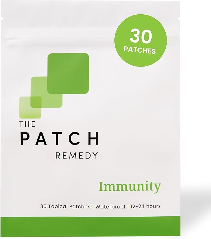 Immunity Patches - 30 Topical Immune Patches Containing Vitamin C, Zinc, Echinacea Extract & Ginkgo Biloba, Lasts 24 Hours