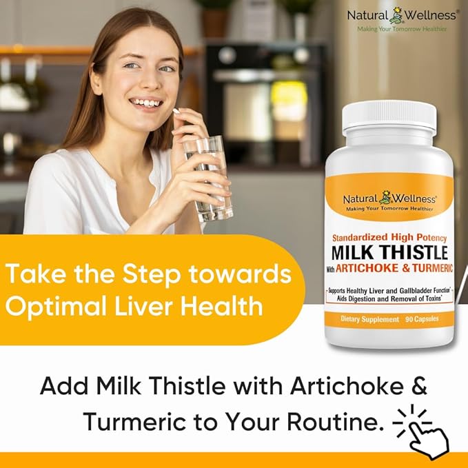 Natural Wellness Milk Thistle with Artichoke & Turmeric - Advanced Liver Support Supplement for Detox, Regeneration, and Antioxidant Protection