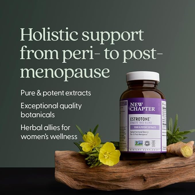 New Chapter Menopause Supplement - Estrotone Herbal Hormone-Balance Blend with Black Cohosh to Reduce Hot Flashes & Night Sweats - 30 ct Vegetarian Capsule