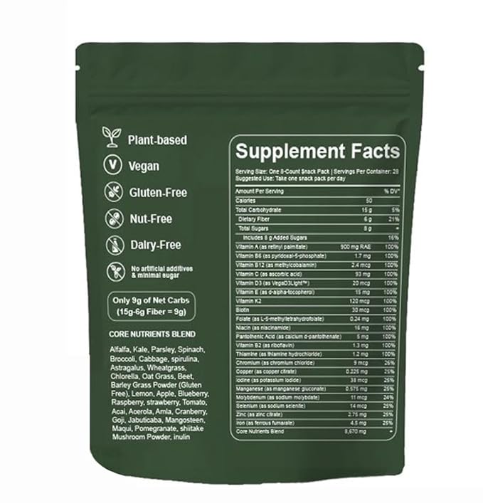 Greens Gummies - Organic Chlorella and Spirulina, Digestive & Gut Health, Formulated with 60+ Ingredients, Multi-Vitamins & Minerals, Daily Gummies, 224 Gummies Bear