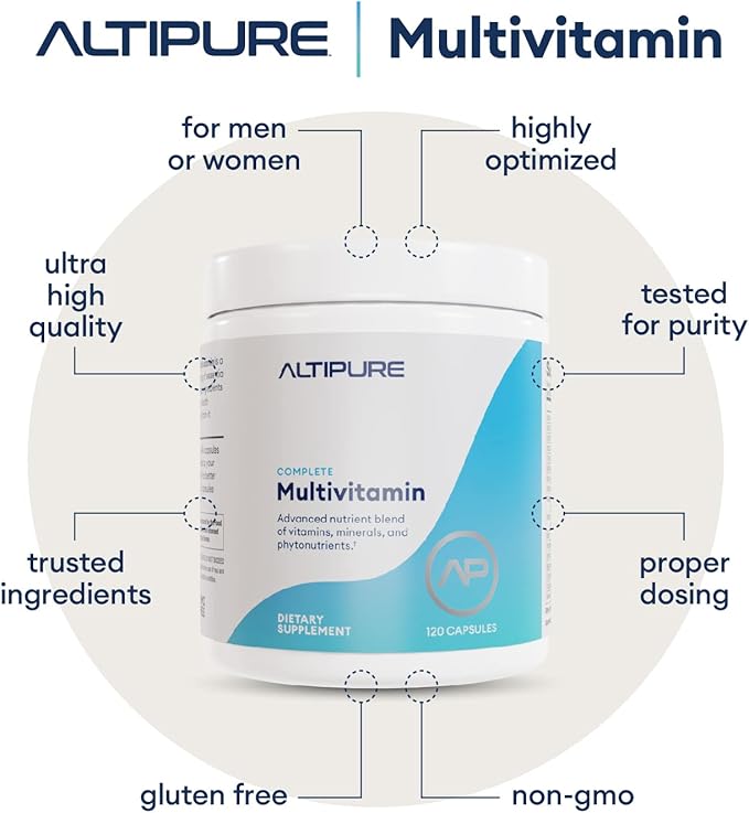 ALTIPURE™ Complete Multivitamin, Gluten-Free, Dairy-Free, Heart, Bone, Eye and Brain Health, Immune Function, 120 Capsules