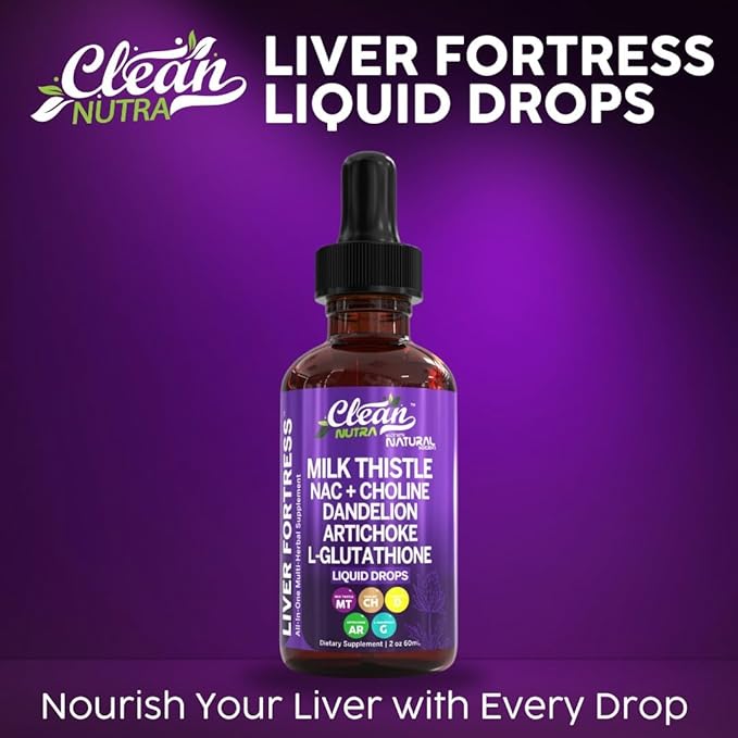 Milk Thistle NAC Liver Cleanse Detox & Repair Supplement Liver Support Liquid Drops with Dandelion Extract, Artichoke, Chanca Piedra, Beet Root, Choline, L-Glutathione, Ginger, Burdock, Schisandra