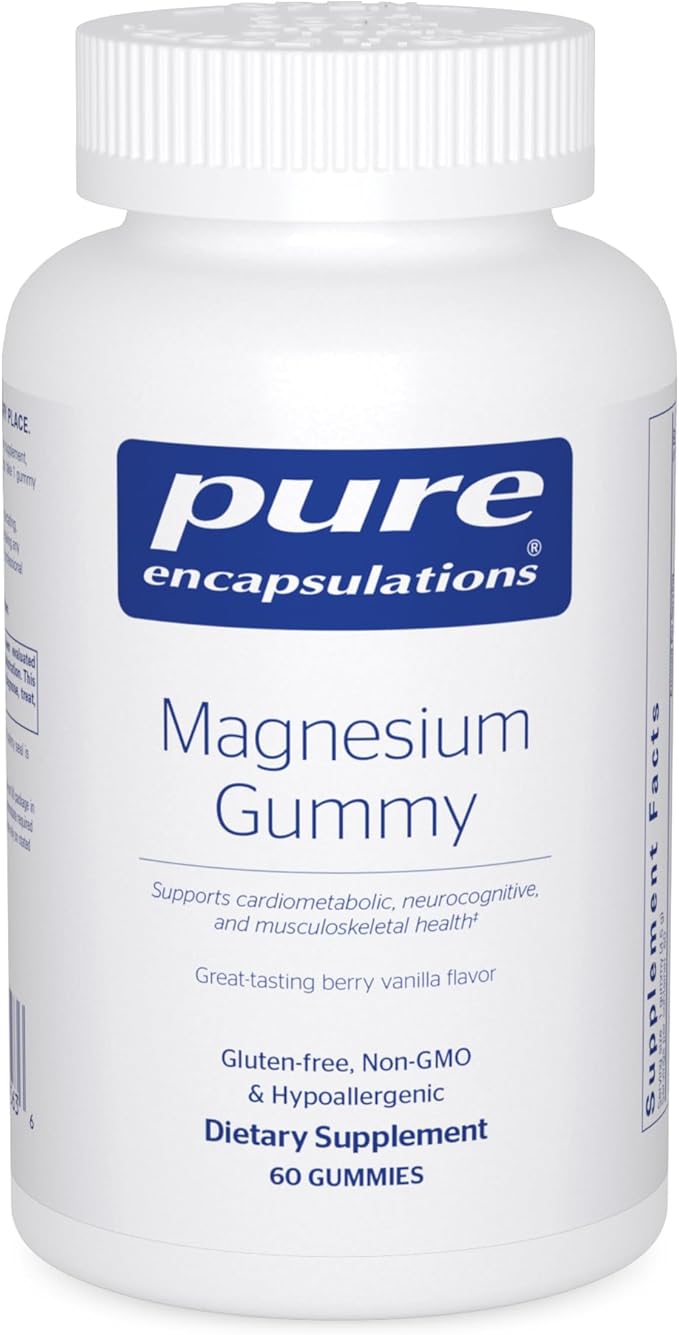 Pure Encapsulations Magnesium Gummy - Magnesium Citrate - Supports Heart Health & Relaxation* - for Children & Adults - Vegan & <0.5g Sugar per Gummy - 60 Gummies