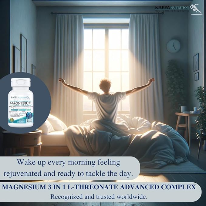 Kappa Nutrition Magbrain™ Magnesium L-Threonate Plant-Based, 420mg Elemental Magnesium (3 Capsules) from 2,253mg, 60 Vegan Capsules, Brain, Sleep & Muscle Support.