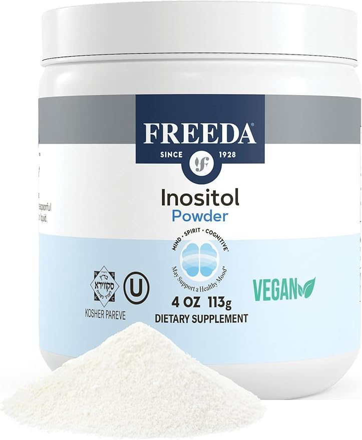 FREEDA Pure Inositol Powder – Myo-Inositol for Mood & Hormone Balance, Kosher, Vegan, Gluten-Free, No Additives, Easy-to-Mix (4 oz, 125 Servings, 4-Month Supply) – Supports PCOS & Fertility