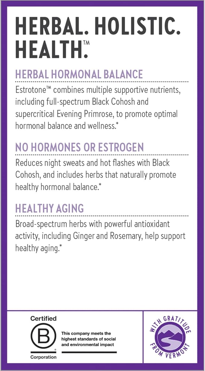 New Chapter Menopause Supplement - Estrotone Herbal Hormone-Balance Blend with Black Cohosh to Reduce Hot Flashes & Night Sweats - 60 ct Vegetarian Capsule