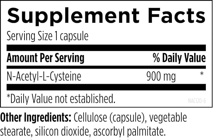 Designs for Health N-Acetyl-L-Cysteine - 900mg NAC, Antioxidant Glutathione Precursor - Detox + Workout Recovery Support - Non-GMO + Gluten Free Supplement (120 Capsules)