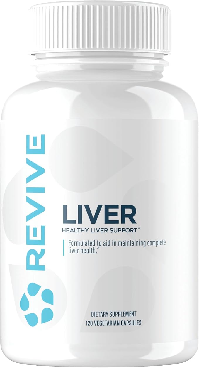 Revive MD Natural Liver Cleanse, Detox, & Repair Pills, Liver Health Support Formula - Milk Thistle Liver Defense Supplement - Inflammation Reducer & Promotes Healthy Liver Function - 120 Capsules