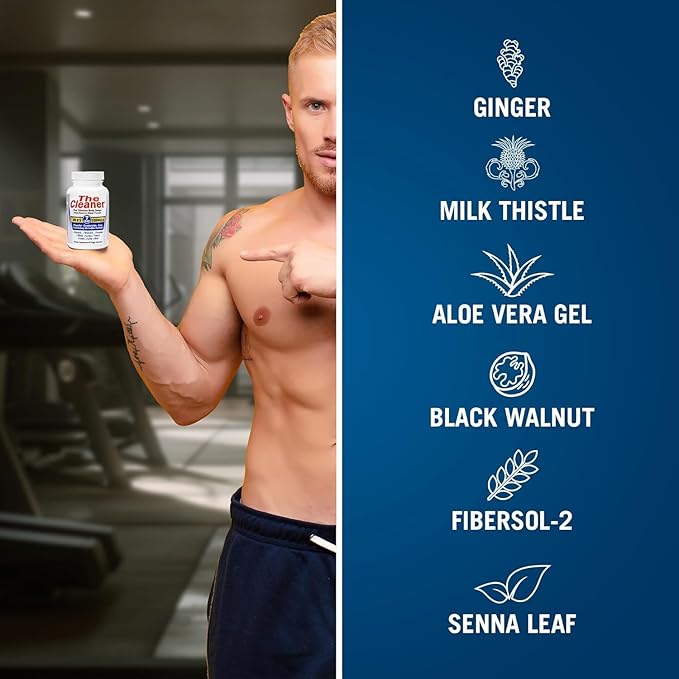 Centuryⁿ Syst𝐞ms The Cleaner Detox, 7-Day Complete Internal Cleansing Formula for Men, Support Digestive Health, 52 Vegetarian Capsules