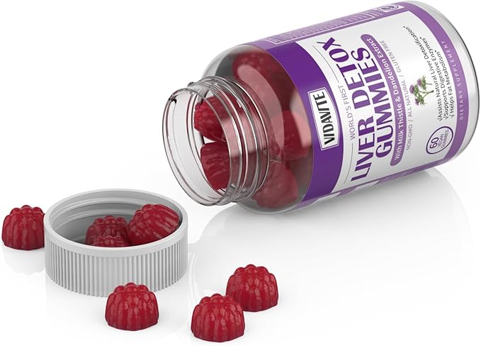 Liver Cleanse Detox & Repair Gummies — 1500mg Silymarin Milk Thistle Supplement with Artichoke, Dandelion and 20+ Herbs — Essential Liver Support Supplement for Men & Women (60 Vegan Gummies)