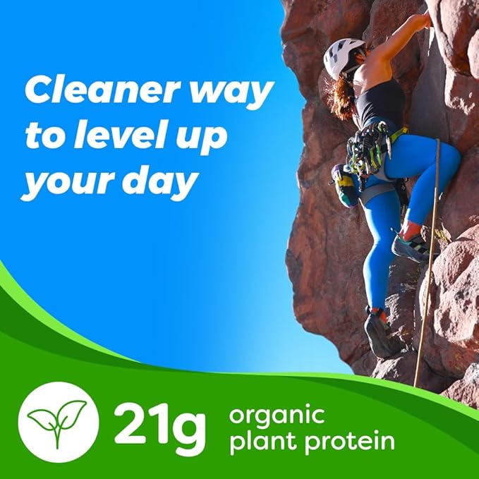 Orgain Organic Vegan Protein Powder, Iced Coffee - 21g Plant Protein, 60mg of Caffeine, Low Net Carb, No Lactose Ingredients, No Added Sugar, Non-GMO, For Shakes & Smoothies, 2.03 lb
