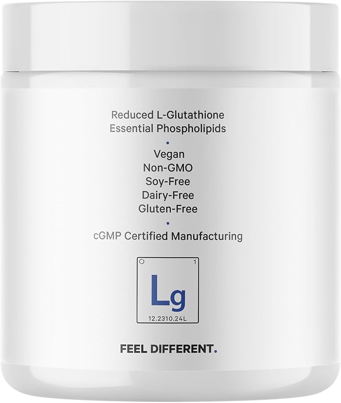 Codeage Liposomal Glutathione Powder - 1,000 mg L-Glutathione per Serving, Liposomal Delivery - 2-Month Supply - Vegan Reduced L-Glutathione - Unflavored - Phospholipid - Non-GMO Gluten-Free - 2.22 Oz