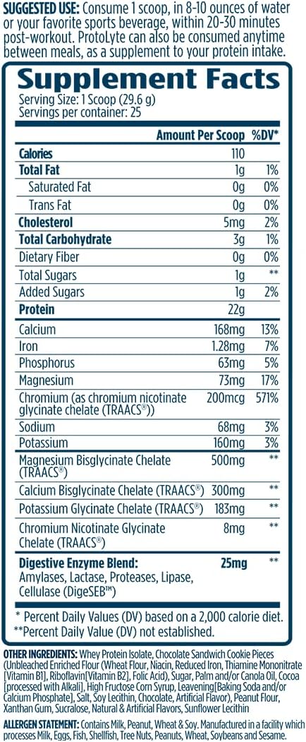 VMI Sports | ProtoLyte Whey Isolate Protein Powder | Low Calorie Whey Protein Powder for Weight Loss | Protein Powder for Muscle Gain | Digestive Enzymes (Peanut Butter Cookies & Cream, 1.6 Pounds)