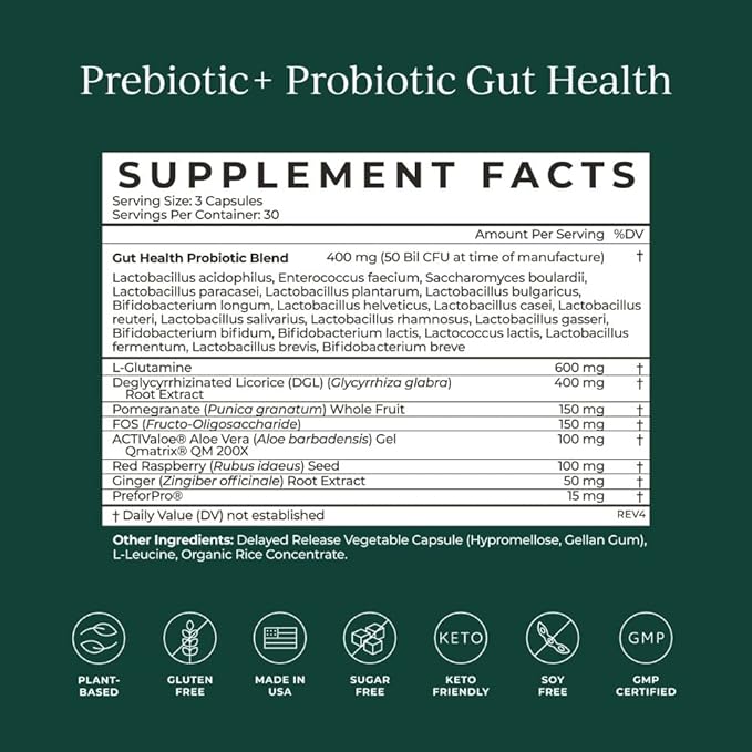 CYMBIOTIKA Probiotic + Prebiotic, 60 Billion CFU - 19 Strains, Gut Health Supplement for Women & Men, Immune Support, Digestive Health, & Gut Balance, 90 Capsules, 1 Month Supply, Made in USA