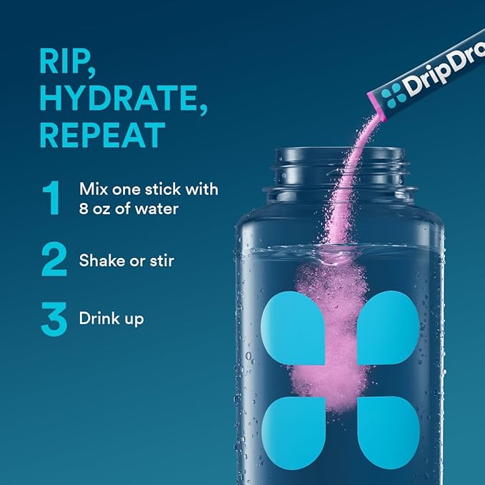 DripDrop Hydration - Bold Variety Pack - Electrolyte Drink Mix Single Serve Hydration Powder Packets - Watermelon, Berry, Lemon, Orange | Non-GMO, Gluten Free, Vegan | 192 Sticks