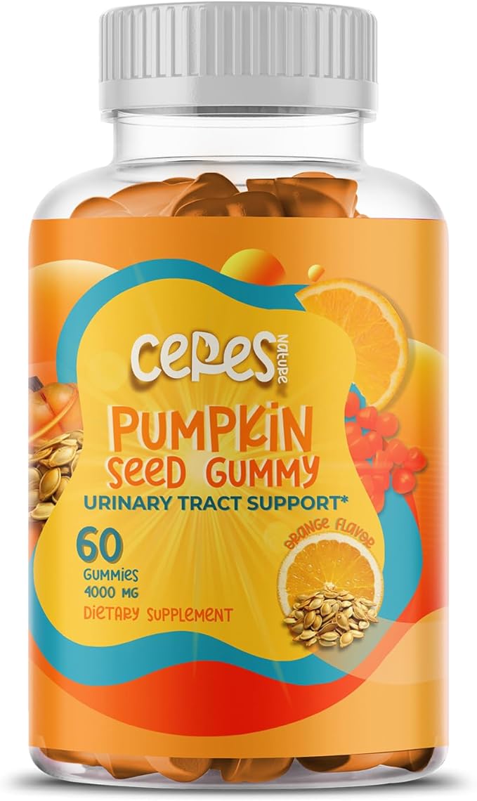 Pumpkin Seed Oil Gummies 4,000 mg for Hair Growth, Urinary Tract Support, Bladder Control Supplement, Younger Looking Skin & Face, Rich in Omega 3, Omega 6 & Essential Fatty Acids– Sugar-Free!