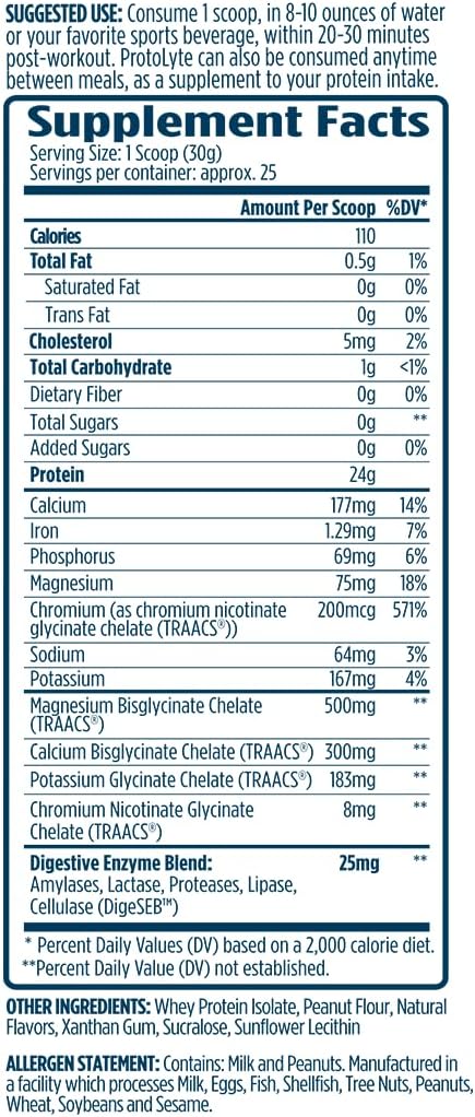 VMI Sports | ProtoLyte Whey Isolate Protein Powder | Low Calorie Whey Protein Powder for Weight Loss | Protein Powder for Muscle Gain | Digestive Enzymes | Non-GMO (Vanilla Peanut Butter, 1.6 Pounds)
