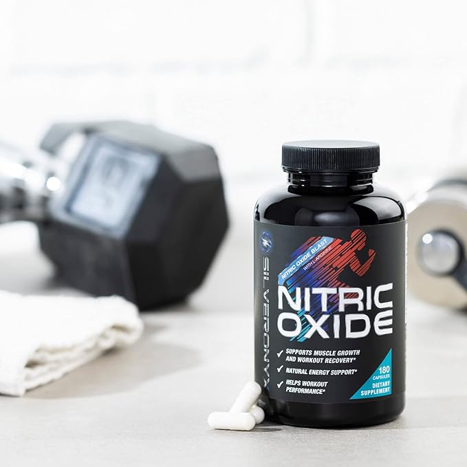 Extra Strength Nitric Oxide Supplement 3X Strength L Arginine, Citrulline Malate, AAKG, Beta Alanine - Premium Muscle Supporting Nitric Booster - Natural Energy & Heart Health Support - 180 Capsules