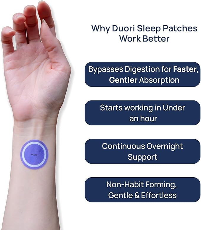 Sleep Patches for Adults - Valerian Root - Melatonin Free - Natural Sleep Aid with 5-HTP and Ashwanganda - 30 Patches