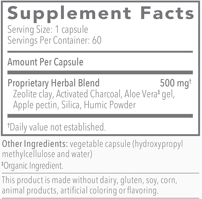 Biocidin G.I. Detox+ Gentle Binder - Activated Charoal, Zeolite & Aloe for Digestive Health - Supports The Gut Cleanse Detox Process - May Reduce Bloating & Gas (60 Capsules)